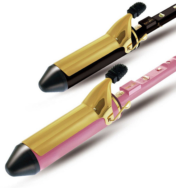 박준뷰티랩 점보 볼륨 웨이브 아이론 전문가용 봉고데기 40mm, 핑크 에디션