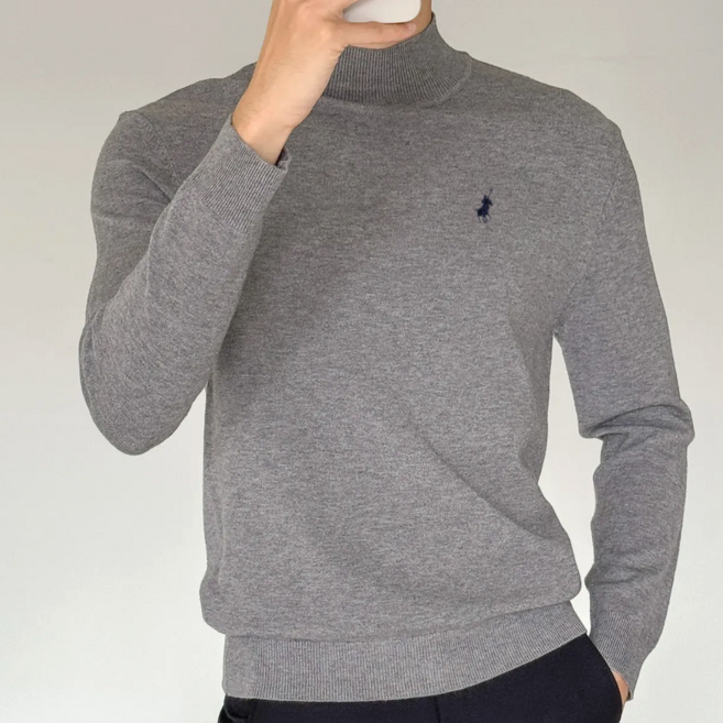 [P&L] 클래식 남성 울혼방 반목 니트 도톰한 터틀넥 울 니트 남자 겨울 하프넥 스웨터 양모 함유