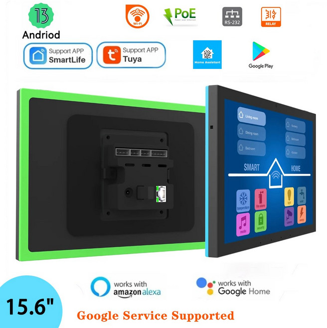 인월 스마트 컨트롤패널 32G 태블릿 안드 조명 릴레이 POE RS232 LED 13 인치 4G 15 지그비 프로토콜 RS485, [03] AU 플러그, Bla 4G 32G POE