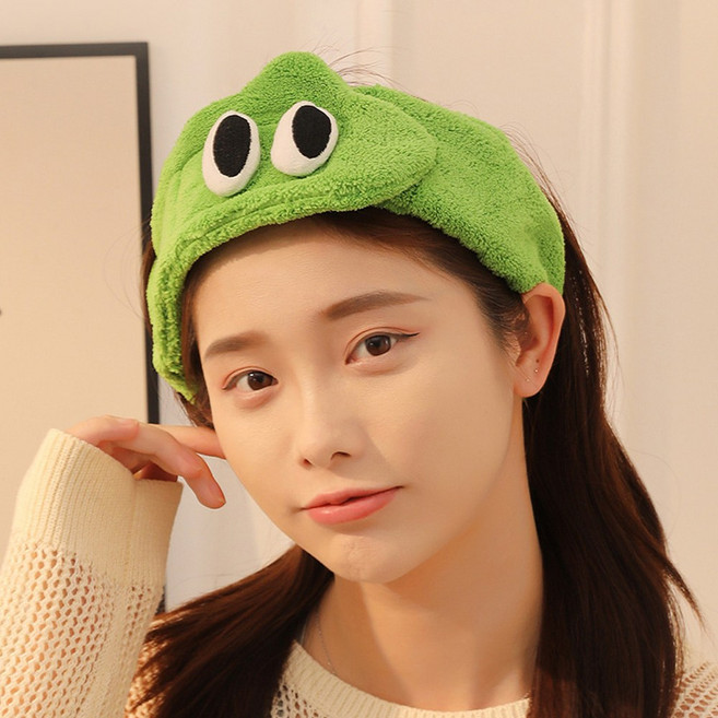 모아무어 큐티왕눈 남여공용 세안 헤어밴드, 1개, 그린