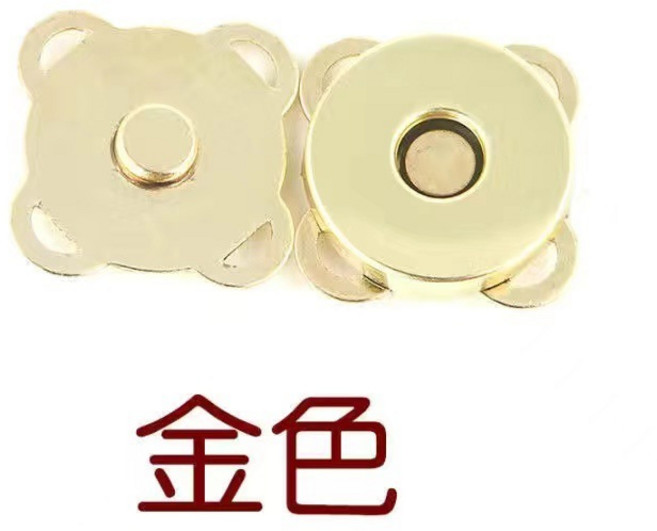 JY手作飾品屋 手縫型磁吸扣 衣服暗扣 包包紐扣, 1個, 18.0MM*梅花*金色【一對】