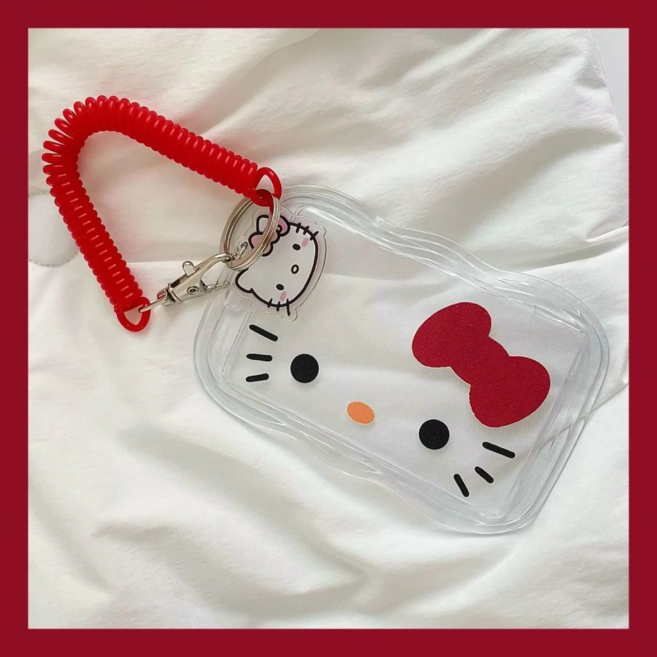 헬로키티 투명 교통카드 직장인 사원증 케이스 +아크릴키링포함