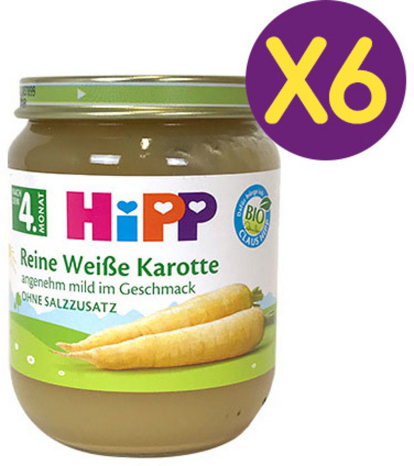 힙 이유식 퓨어 화이트 당근 125g (생후 4개월~) X6개