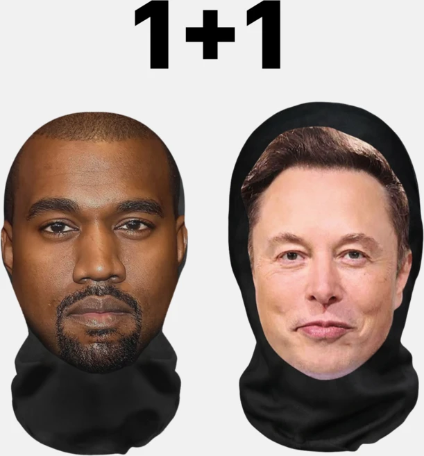 칸예 마스크 복면 할로윈 1+1, 칸예/일론머스크, 1개, 2개입 - 쿠팡