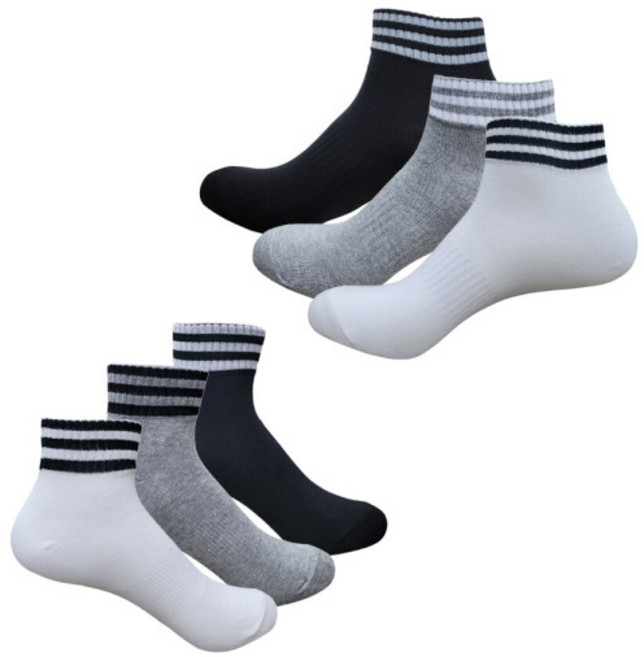 탑삼선 남성 여성 캐주얼 단목양말 10켤레