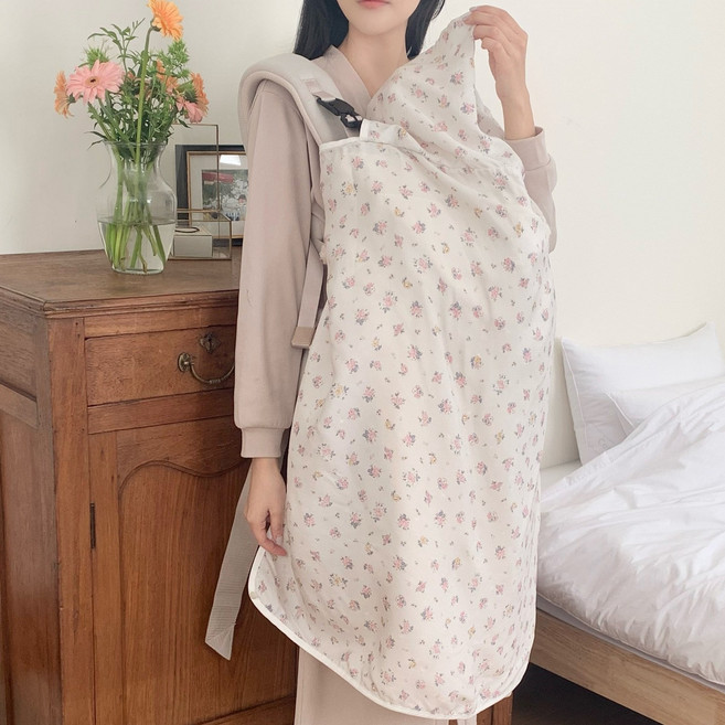 여름 아기띠워머 (인견) 아기 가리개 햇빛 가리개 낮잠이불 유아블랭킷 바람막이 아기띠블랭킷 여름블랭킷, 인견플라워