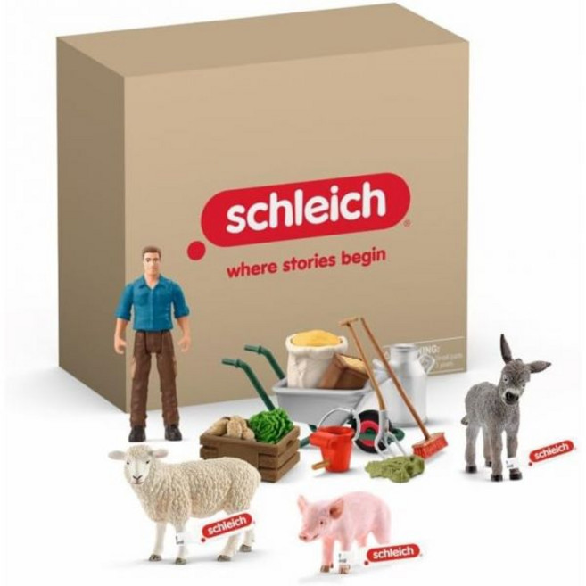 슐라이히 Schleich Farm World 키즈 농장 플레이 세트 선물 다양한 동물, Animal Feeding Playset