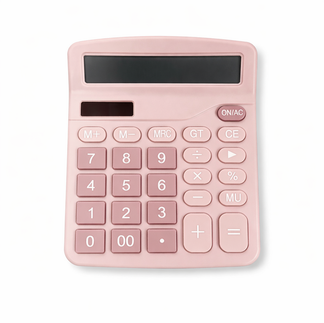 다용도 사무 가정 탁상용 파스텔 계산기, 1개, 핑크