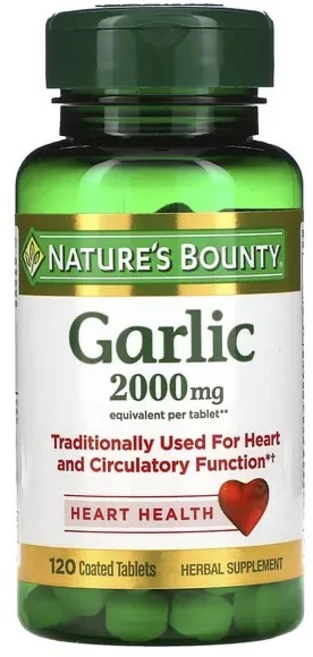 Nature's Bounty 오우더 -프리 갈릭 2000mg 타블렛, 120정, 1개 - 쿠팡