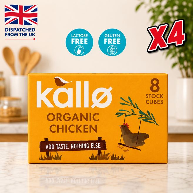 영국발송 8개입 4팩 칼로 깔로 유기농 치킨 스톡 큐브 Kallo Chicken Stock, 88g, 4개
