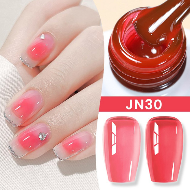 BORN PRETTY 젤리 누드 매니 젤네일 UV 10ml 네일 LED 50 여름 바니시 반투명 위장, Jelly JN30, 1개