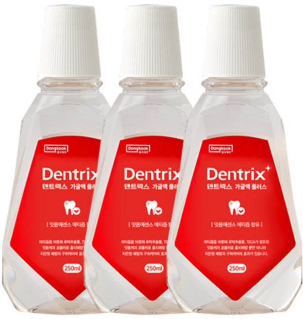 동국제약 덴트릭스 가글 플러스 250ml 입냄새제거 구강청결제, 3개