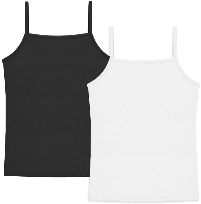 엘라운지 1+1 골지 스퀘어넥 스트링 나시