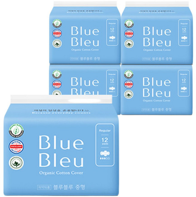 블루블루 생리대 중형 12P X 4팩, 12개입, 4개