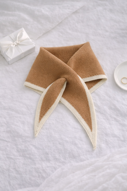 니트 쁘띠 배색 머플러 여성 미니목도리 데일리 스카프 5color