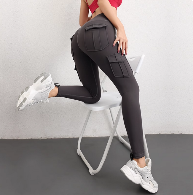 쌍천 여성 9부 레깅스 카고 멀티포켓 힙업 하이웨스트 스키니바지 A25101116