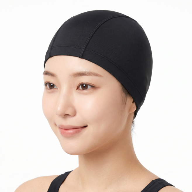 픽셀로그 수모 수영모 수영모자, 1개, 블랙
