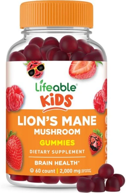 Lifeable Lions Mane Gummies for Kids | Great Tasting Lions Mane Mushroom Supplement | Vegan Koshe, Lifeable Lions Mane Gummies fo, 1개 - 쿠팡