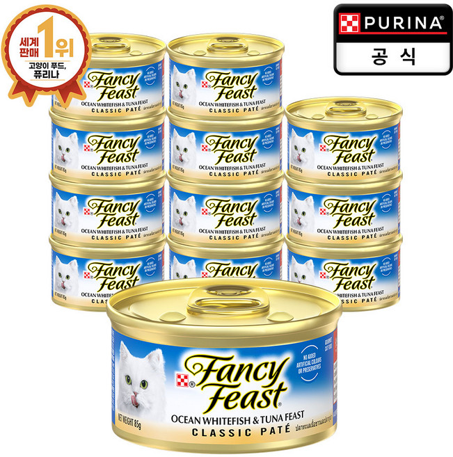 팬시피스트 화이트라벨 참치와 흰살생선 85g x 12개