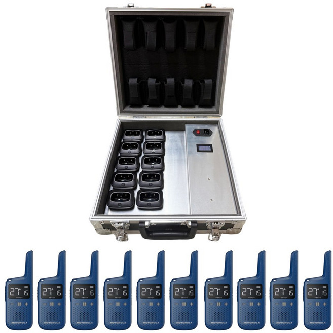 모토로라 디지털 생활무전기 T39D 블루 10대+10구 충전가방, 1개