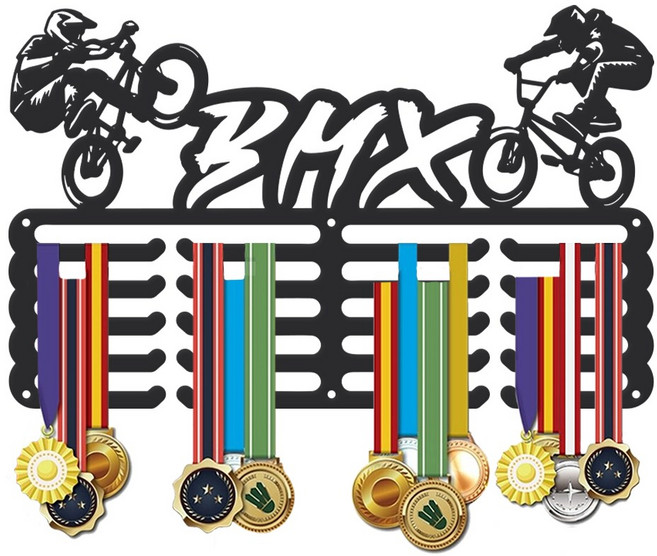 아이언 메달 홀더 평면 걸이 디스플레이 멀티 행거 운동 명예 기념 40x25cm, 스쿠터 크로스컨트리