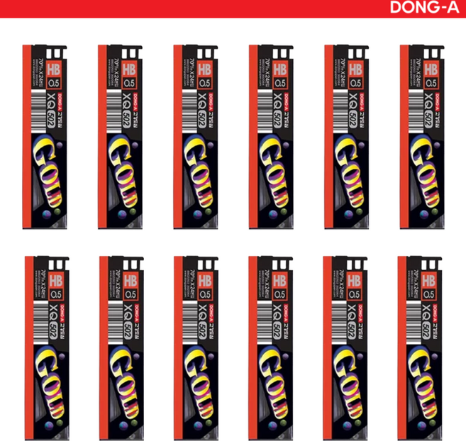 [동아] 502 XQ 골드 가성비 국산 샤프심 1다스 12개입, 12개, 0.5mm, HB