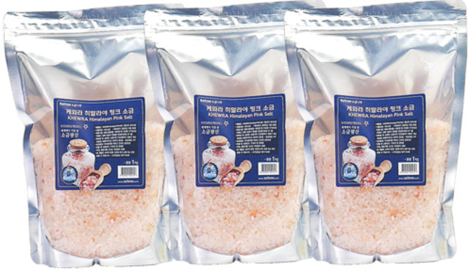 소금나무 히말라야 핑크솔트 굵은 입자, 1kg, 3개