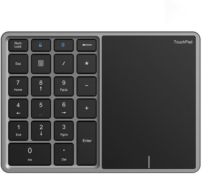 터치패드 디지털 키보드 포함 Bluetooth 디지털 키보드 Android Windows IOS용 재충전 USB 무선 디지털 키보드, 실버