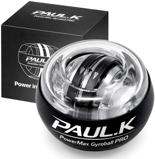 폴케이 9세대 저소음 전완근 손목 운동 전문가용 자이로볼, 1개, 오닉스블랙