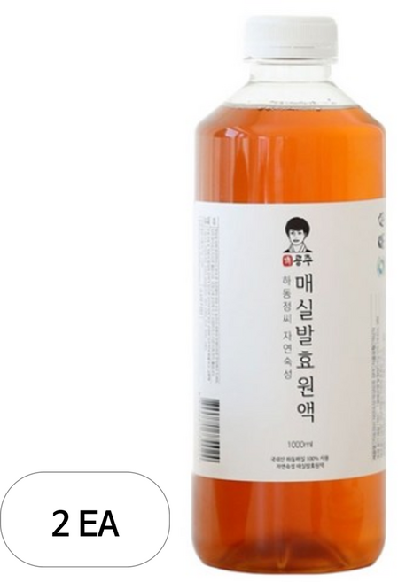 경남 하동 매실 100% 프리미엄 매실청 하동정씨 자연숙성 매실발효원액, 2개, 1L
