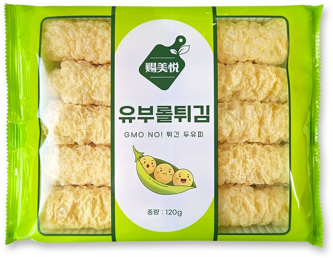 차마요 유부롤 튀김 두유피 두부피 튀김 NON-GMO(유전자변형없음) 마라탕 훠궈 재료, 1개, 120g
