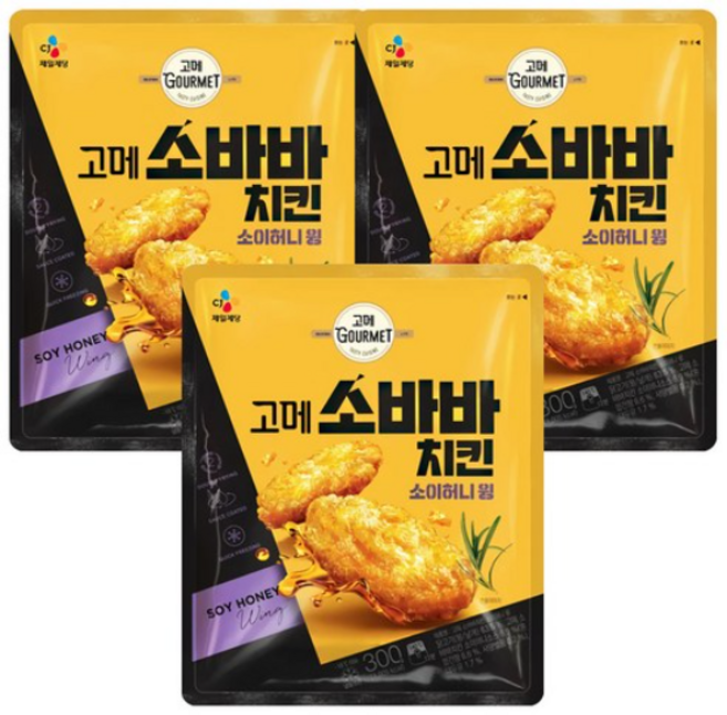 고메 소바바치킨 소이허니 윙, 300g, 3개