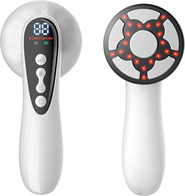 무선 핸디형 바디 마사지기 고주파 진동 EMS 온열 LED 몸 마사지기, 화이트