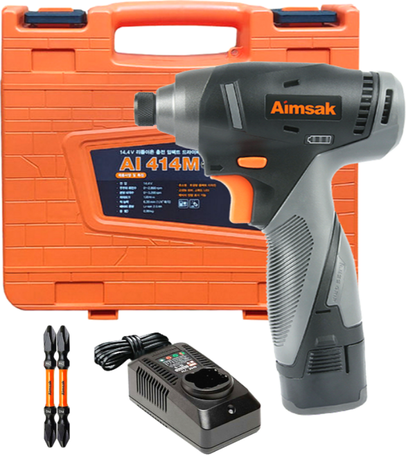 아임삭 AI414M 3G 충전 임팩드라이버 14.4V 배터리1개세트 비트포함 풀옵션, 선택01 AI414M 3G 배터리1개세트, 1세트