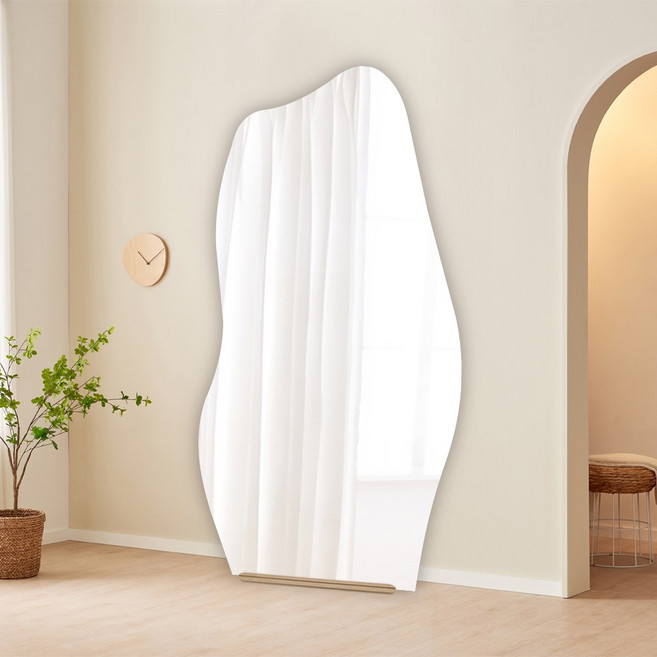 온미러 노프레임 전신거울 비정형 마운틴 와이드 대형 거치 부착 현관 거실 카페, 마운틴전신거울(400)_400X1500