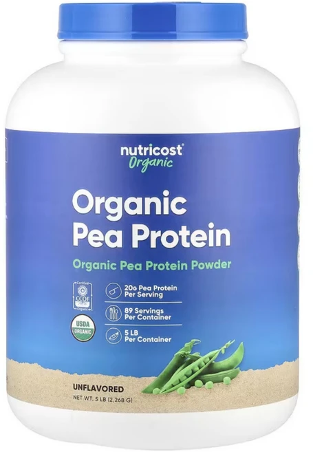 뉴트리코스트 완두콩 단백질 분말 파우더 무맛 Pea Protein powder 2268g, 1개, 2.268kg - 쿠팡