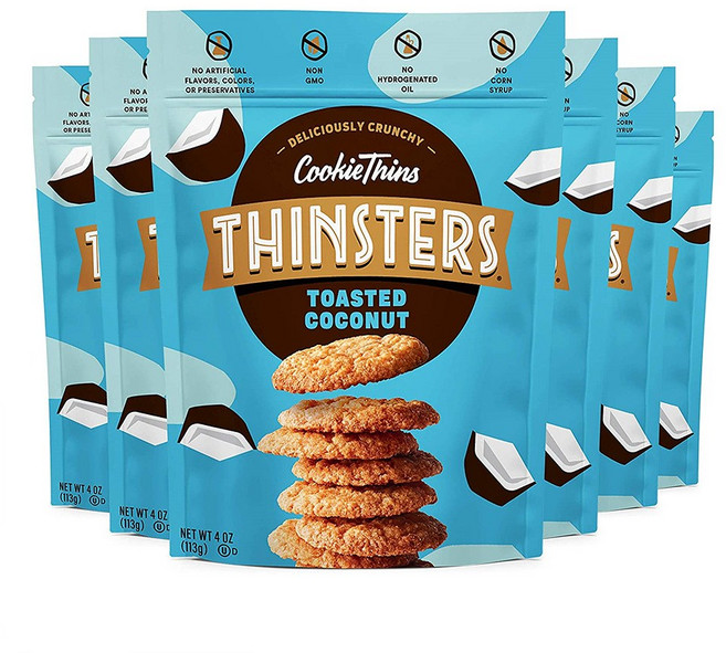 씬스터즈 구운 코코넛 얇은 쿠키 113g 6개 THINSTERS Thins Cookies Toasted Coconut 4oz Pack Of 6