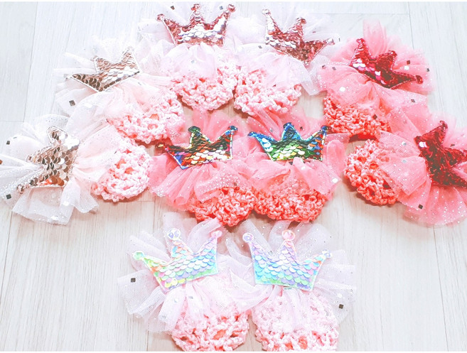 곰돌이네액세서리 스팽글왕관반짝샤방쌍망핀