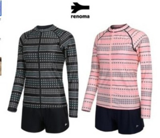 레노마수영복// 여성 래쉬가드 상하세트 브라캡이 내장돼있어 편리합니다~LS18915