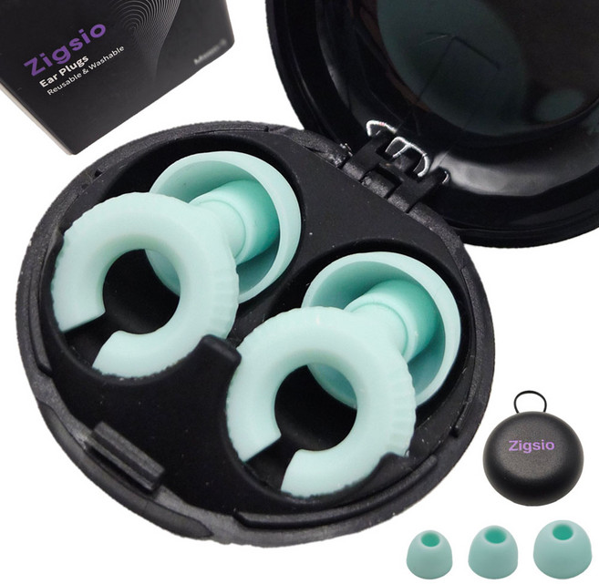 지그시오 수면용 귀마개 소음 차단 방지 실리콘 이어플러그 층간소음, 1개, 블루