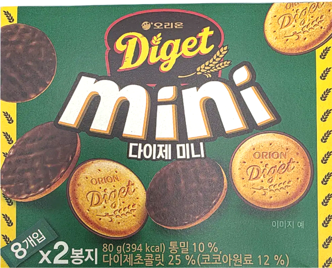 오리온 다이제 초코 미니 과자, 80g, 10개