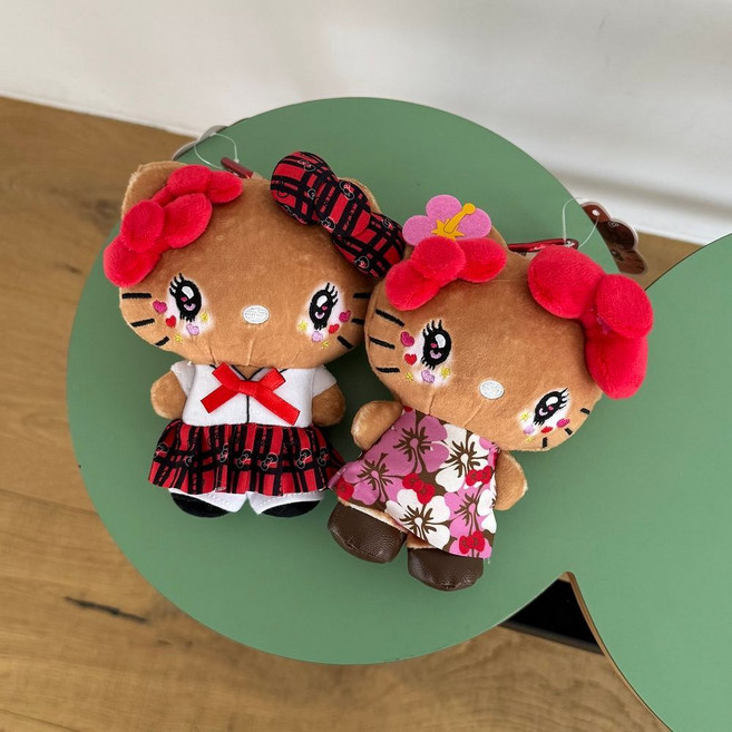 키티 갸루 인형 파우치키링 인형키링 가방참 열쇠고리 가방꾸미기 백참, 스쿨