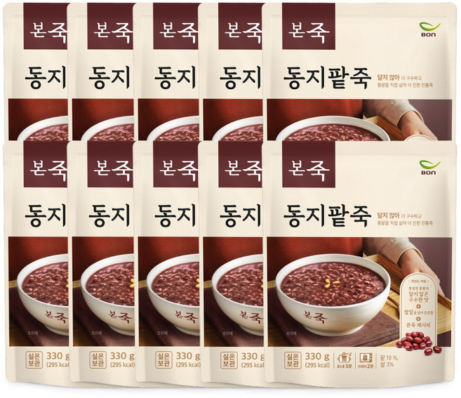 [본죽] 파우치 동지팥죽 330g 10팩, 10개