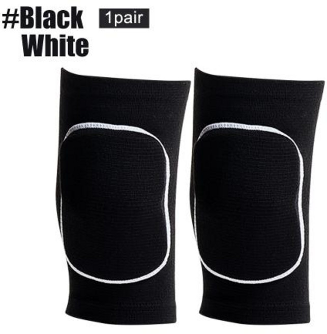댄스 및 배구용 전문 무릎 보호대 - 미끄럼 방지 통기성 부드러운 탄성 (댄서 운동선수용), L, 9)Black White, 1개