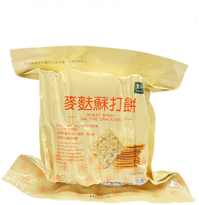 里仁 麥麩蘇打餅 奶素, 400g, 1個