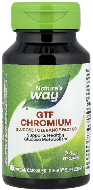 네이처스웨이 GTF Chromium 크로뮴 200mcg 베지 캡슐 100정, 1개 - 쿠팡