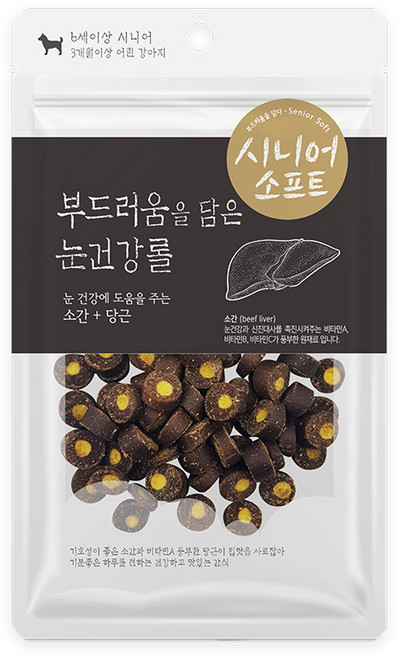 퍼피아이 시니어소프트 강아지 간식 100g, 눈건강롤, 4개