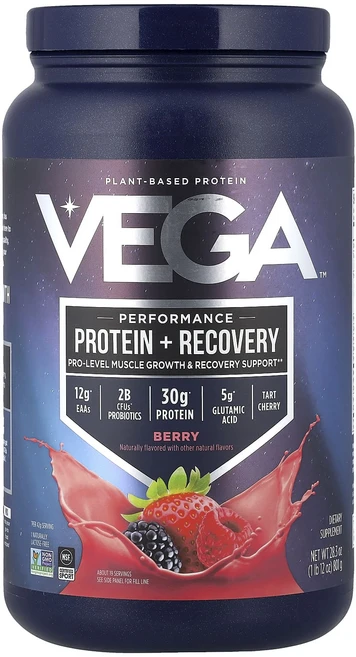 새해 건강을 선물하세요 Vega 식물성 단백질 운동 능력 향상 단백질 + 회복 베리 801g(1lb 12oz) 특별관리진행, Vega식물성단백질운동능력향상단백질회복베리801g1lb, 801g, 1 - 쿠팡