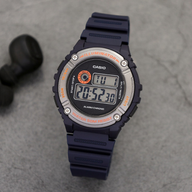 CASIO 카시오 W-216H-2B 남성 학생 군인시계 스포츠시계