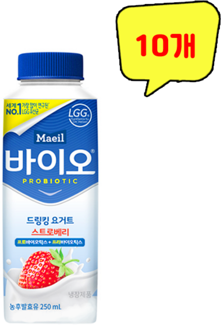 (무료배송) 매일유업 바이오 스트로베리 드링킹 250ml, 10개
